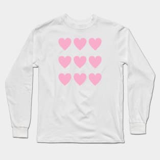 9 light pink hearts for Valentines day Long Sleeve T-Shirt